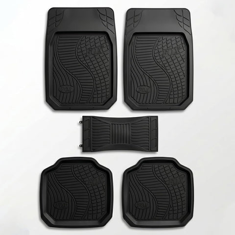 5 Pcs Set Car Floor Mats, Premium Rubber Anti-Slip Waterproof Car Mats with Cargo Liner, All Weather Front, Rear & Center Mats 70x50