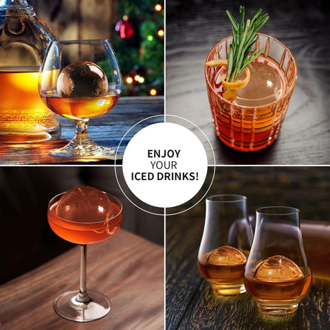 Countertop Sphere Ice Maker – 50mm/2" Crystal Clear Whisky Ice Ball Machine, 42 Sphere Per Day Capacity