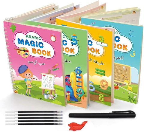 Arabic Magic Copybook for Kids: Reusable Handwriting Tracing Book