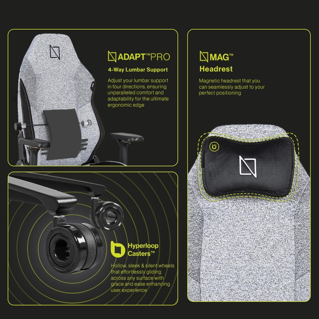 Navodesk APEX AIR, Ergonomic Gaming Chair (PRO UltraWeave - Grey)