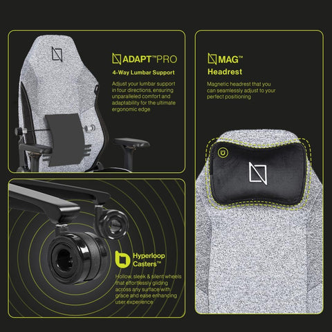 Navodesk APEX AIR, Ergonomic Gaming Chair (PRO UltraWeave - Grey)