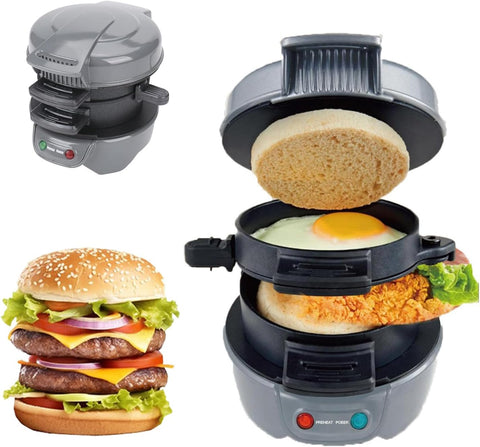 Sandwich Toaster Burger Maker, Panini Press with Egg Rings and Timer