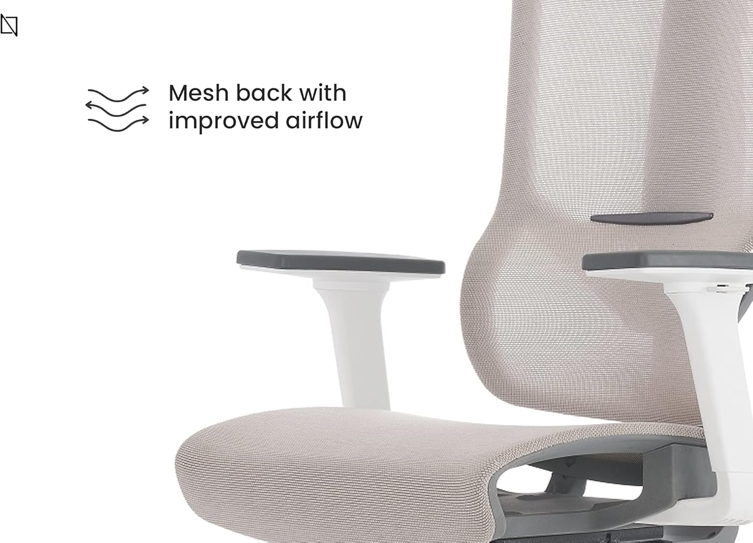 NAVO AERO, Premium Ergonomic Fabric Office Chair (BEIGE GREY)