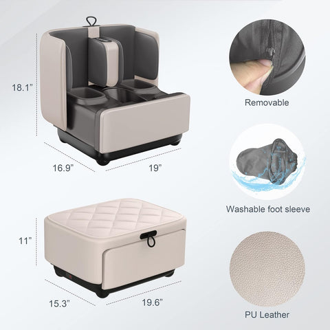 COMFIER 2-in-1 shiatsu Foot Massager Machine & Foot Rest, Foot and Calf with APP Control
