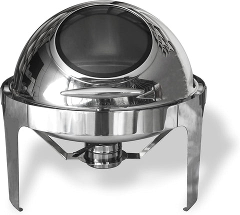 Stainless Steel Chafing Dish with Roll Top (Transparent Lid)
