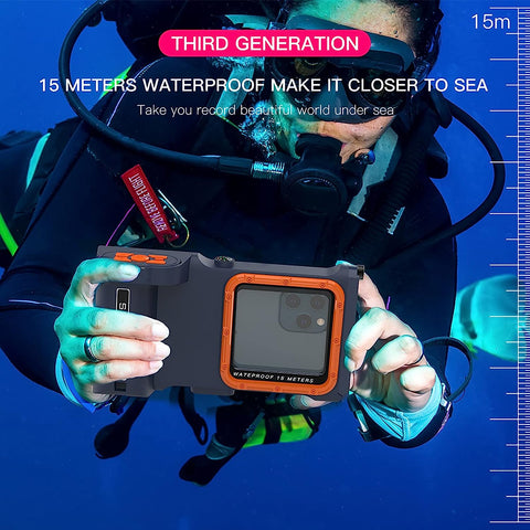 Underwater Snorkeling Diving Waterproof Phone Case for iPhone Samsung Galaxy LG Huawei Series Smartphone Below 6.7inch
