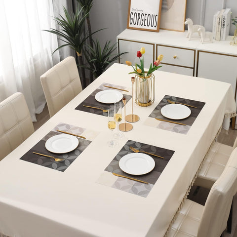 PVC Vinyl Washable Table Mats for Dining Table - 45x30 cm Placemats (10Pc Set)