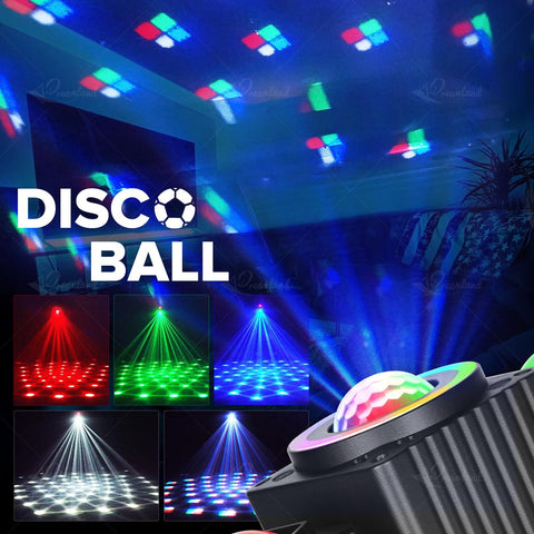 Olmecs 50W LED Beam Moving Head Light Red Green Laser Disco Light with Magic Ball Rotating Remote Control Suitable for DJ Party