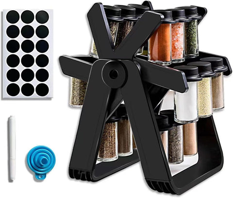 The Most Efficient and Convenient Spice Rack Set: Ferris Wheel Design with 18 Jars