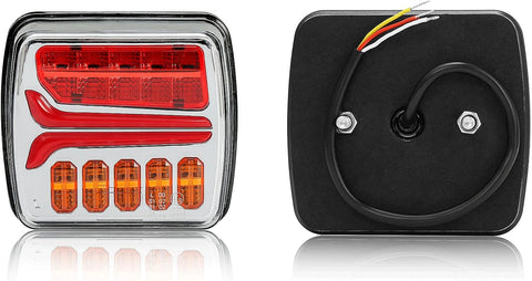 Olmecs 2Pcs 12V 24V Led Trailer Lights, Waterproof Trailer Tail lights,5Functions Rear Lights,ECE Approval