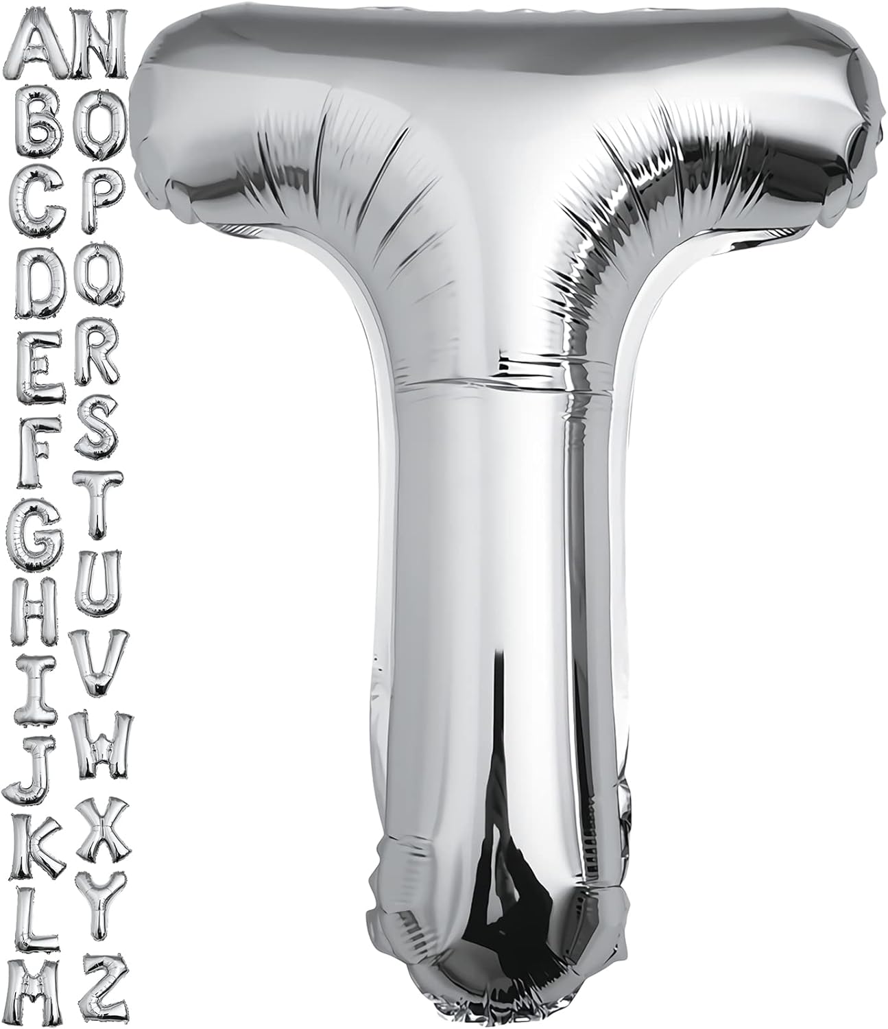 Willow 40 Inch Large Helium Silver Letter for Birthday Party Anniversary Valentine's Day Supplies