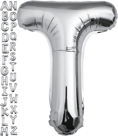 Willow 40 Inch Large Helium Silver Letter for Birthday Party Anniversary Valentine's Day Supplies