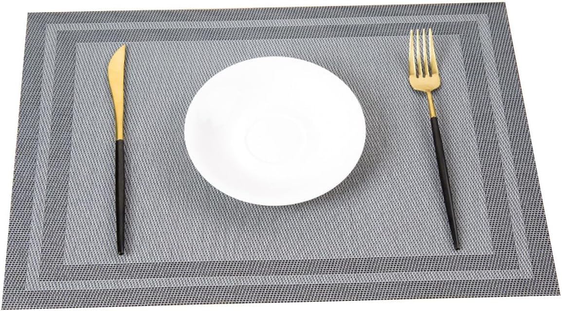 Simple PVC Dining Table Mat, Insulation Mat for Home, Restaurant, Hotel (10Pc Set)