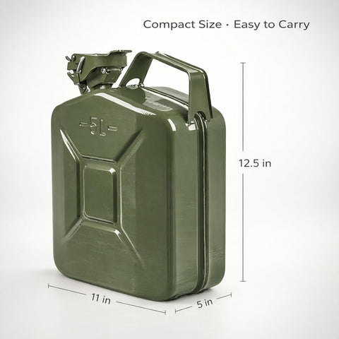 Military Green Metal Jerry Can 5L For Cars, Jeeps & Other Vehicles