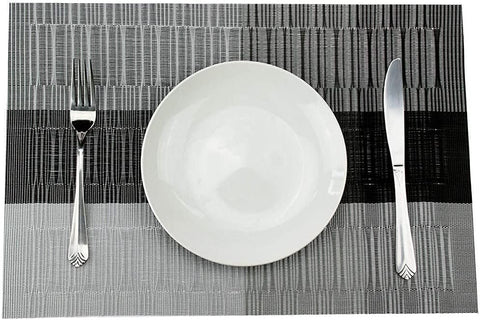 Kitchen Dinning Mats Set PVC Placemats Non-slip Table Mats Retro Luxury Court Style Heat-resistant (10Pc Set)
