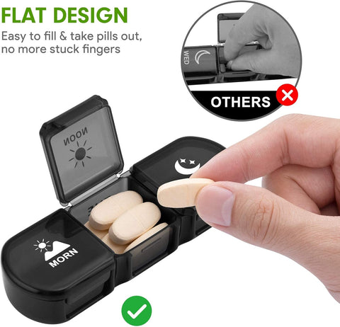 Fullicon Portable Travel Medicine Organizer 3 Time 7 Day