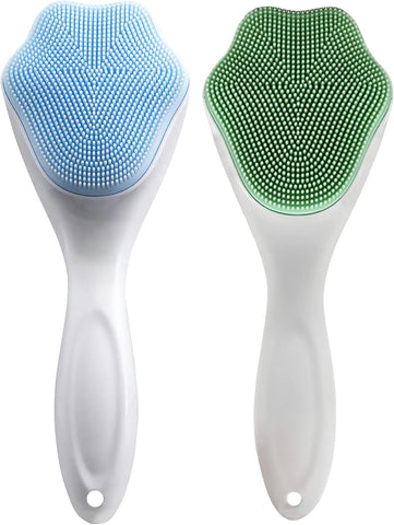 2 PC Silicone Facial Cleansing Brush Silicone Facial Scrubber Manual Exfoliating Facial Brush
