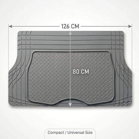 Car Boot Mat, Heavy Duty Waterproof Trunk Liner, Anti-Slip Rubber Cargo Mat (80*126 Cms)