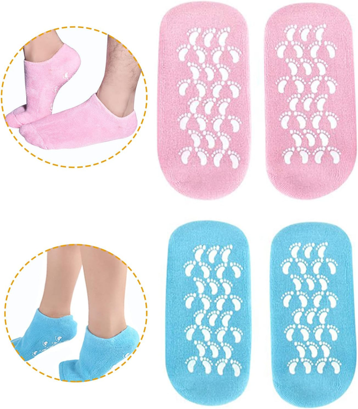 Gel Spa Socks for Repairing and Softening Dry Cracked Feet Skins