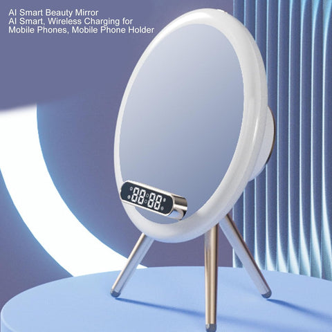 Q6 New LED Makeup Mirror with Bluetooth Speaker, Phone Stand and Charging