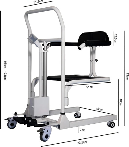Electric Patient Lift Chair - 180° Split Seat, Shower & Commode Chair for Elderly & Disabled, 150KG Capacity