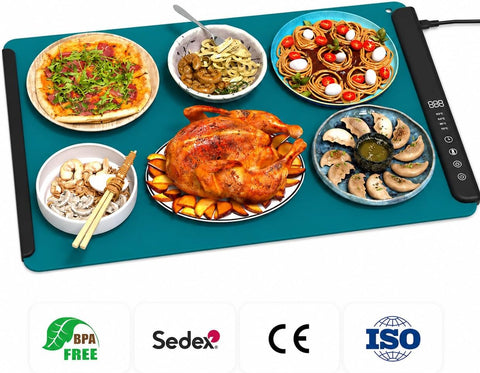 Olmecs Premium Electric Food Warming Mat, Foldable Silicone Warming Tray