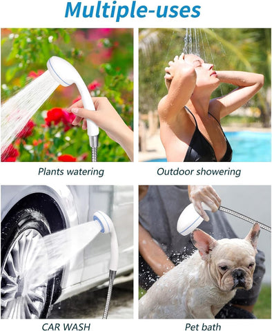 Electric Rechargeable Portable Camping Shower, Powered by Rechargeable Battery for Camping, Hiking, Traveling