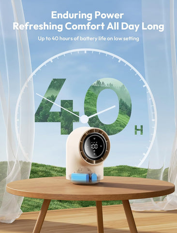 Aecooly Touch Control Desk Fan with LED Display & 8000mAh Battery