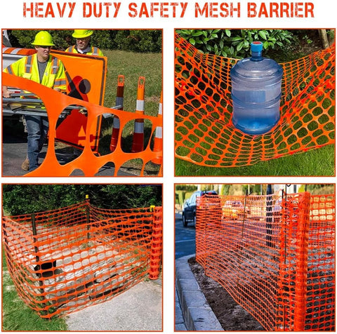 Olmecs Safety Mesh 20 / 50 Meter | Heavy Duty Fencing Barrier Mesh - Orange | Plastic Construction Barrier Netting for Building Site