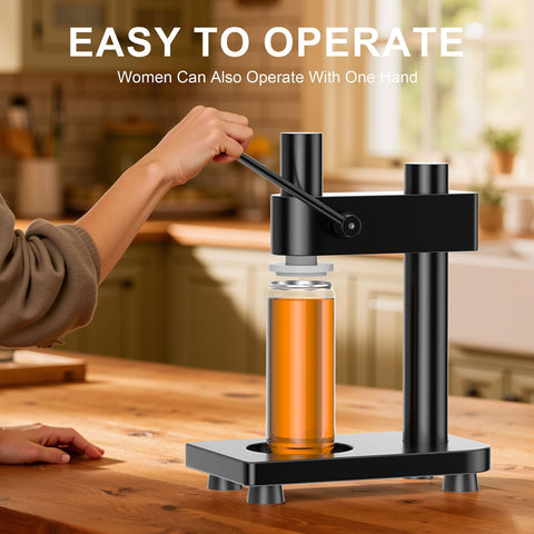Manual Can Sealer Machine for Bottles & Aluminum Cans - Adjustable Height Home & Commercial