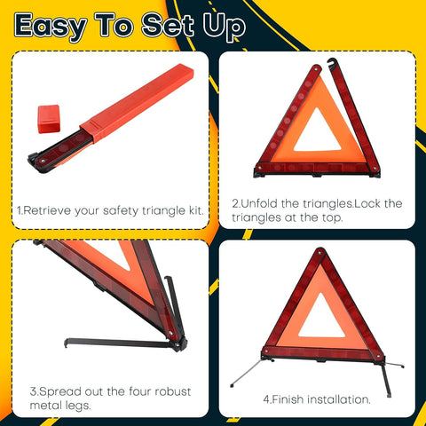 Olmecs 5 Pack Reflective Safety Triangle Kit