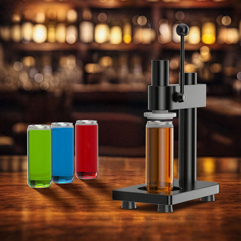 Manual Can Sealer Machine for Bottles & Aluminum Cans - Adjustable Height Home & Commercial