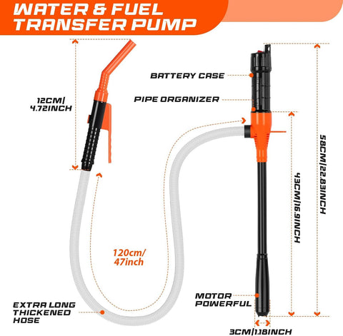 Fuel Transfer Pump, Portable Battery Powered Siphon Pump, for Fuel, Water, Diesel and Fluid Transfer - CENXI
