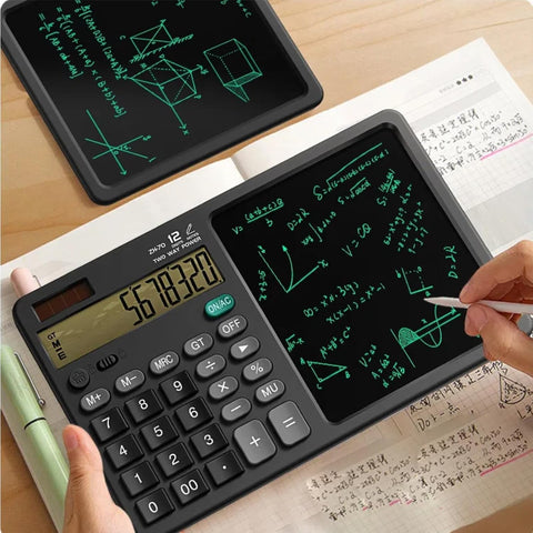 12 Digits Desktop Calculator with Large Hand-Writing LCD Notepad