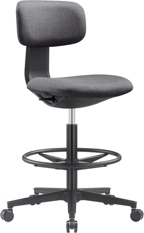NAVO Pluto, High Office Chair, Ergonomic Drafting Chair (PURE BLACK)