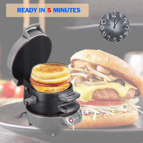 Sandwich Toaster Burger Maker, Panini Press with Egg Rings and Timer