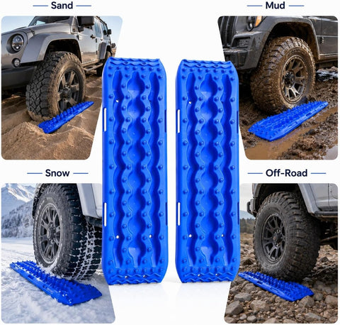 Recovery Traction Boards 2 Pack for 4x4 SUV Truck & Off-Road Vehicles – Heavy Duty Tire Traction Mats