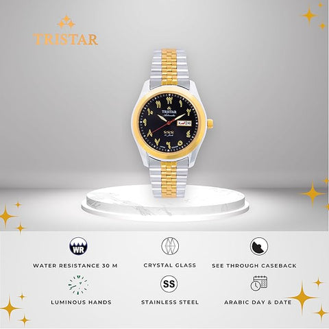 Tristar BA Series Men's Automatic Watch Arabic Numeral Dial Bracelet Wrist Watch for Men