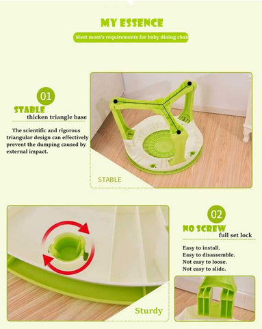 Olmecs Kids Nursery Dining Set Environmentally Plastic for 1-5 years old Child Baby Blue 1 table + 1 chair