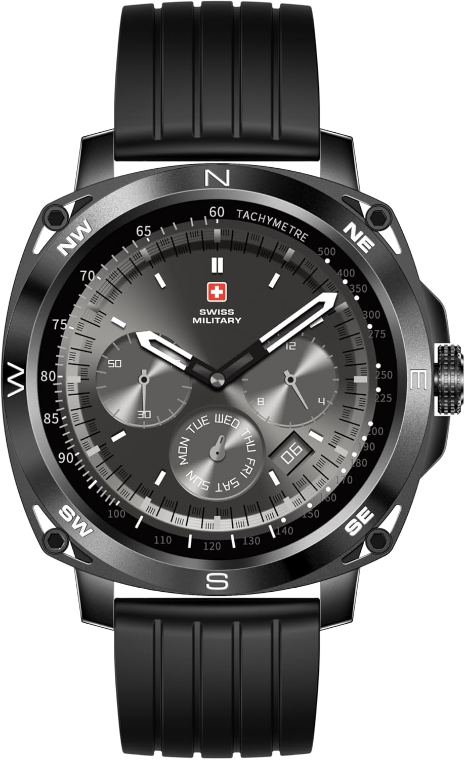 Swiss Military Dom 4 Smartwatch silicon strap Black