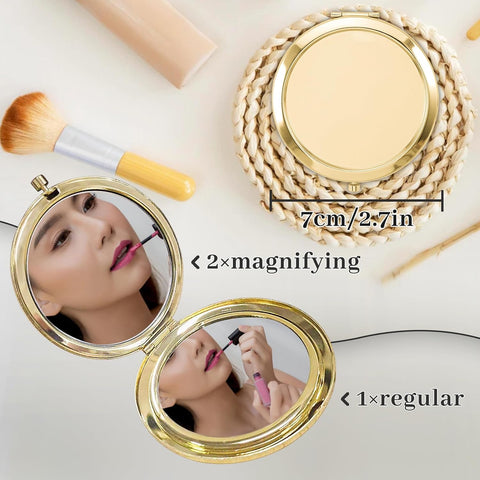 Olmecs Portable Magnifying Makeup Mirror Two-sided folding mirror