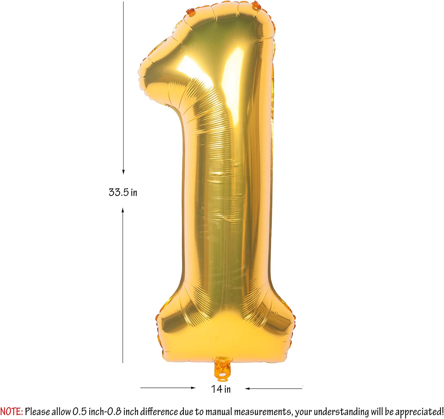 Gold Number Balloons in Helium Foil Mylar No.1
