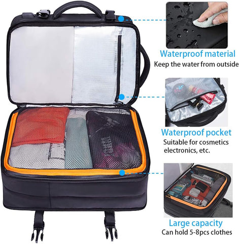 BANGE Weekender Carry-on Backpack,45L Expandable Travel Backpacks for Airplanes