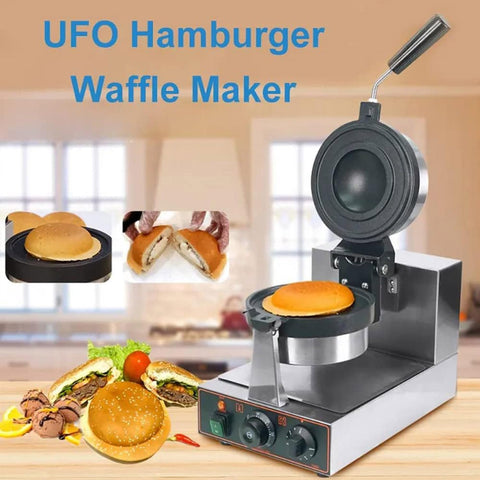 Olmecs Stainless Steel Round Pancake Making Machine with Temperature Time Control for Quick Meals,Burgers, Sandwich