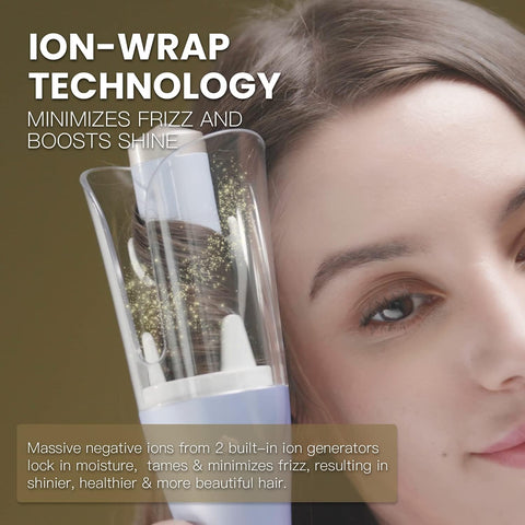 LENA Geniecurl Auto Hair Curler Ion Wrap Transparent Curling Wand with 1"