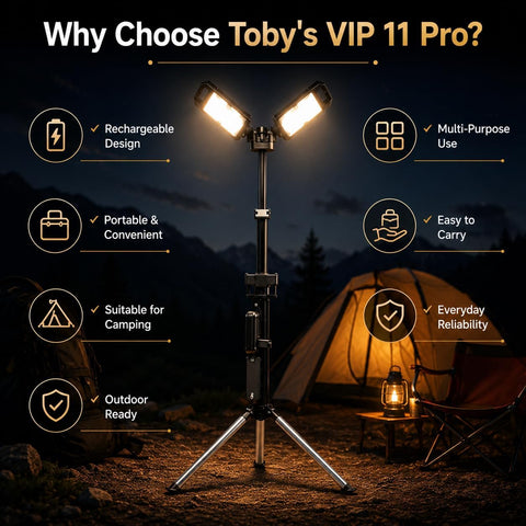 Toby’s VIP 11 Pro 5000mAh Camping Light with Built in Rechargeable Battery