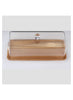 Liying Rectangular Cake Tray, Cake Wooden Plate Dish with Acrylic Display Cover Lid