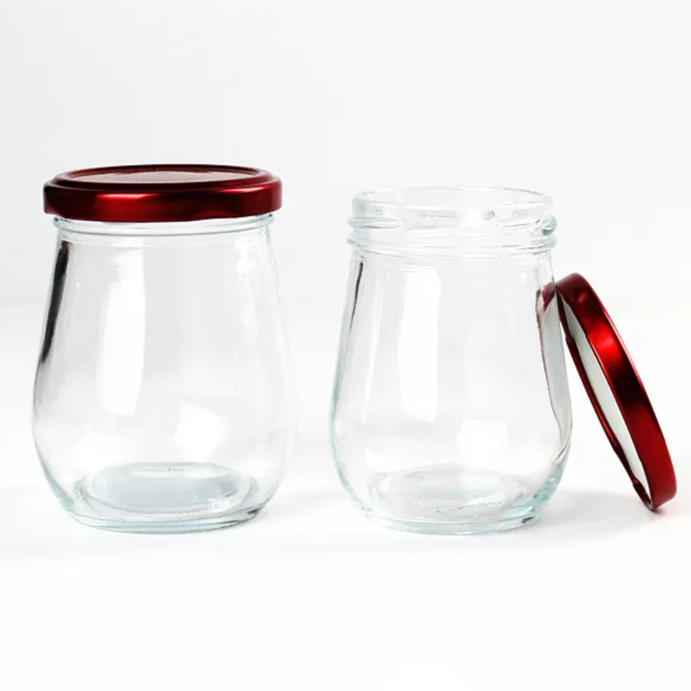 Pudding Storage Willow Glass Round Honey Sauce Jam Pudding Storage Jar With Airtight M ...