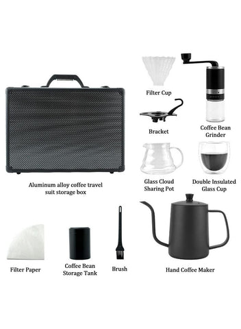 10 PCS v60 Coffee Maker Set - Manual Pour Over Coffee Maker Set with Portable Carry Case