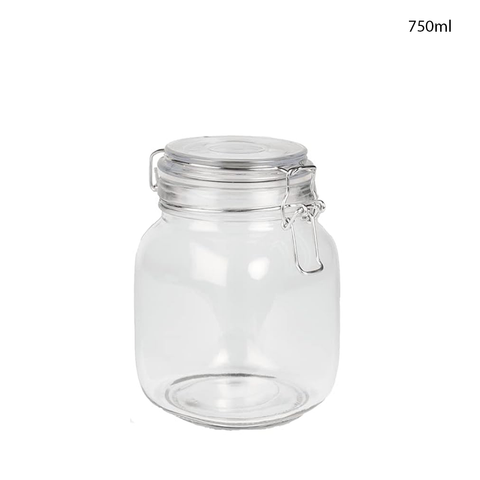 Willow Clip Top Glass Jars Perfect for Dry Food, Coffee Beans & Tea Bags 2000ML (12Pc/Ctn)